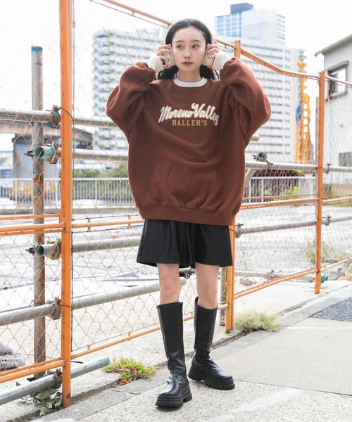 WEGO(ウィゴー)の「WEGO/リンガーフリースグラフィックプルオーバー(スウェット・メンズ・ブラック/ブラウン/オフホワイト・MEDIUM/LARGE)」の11枚目の写真