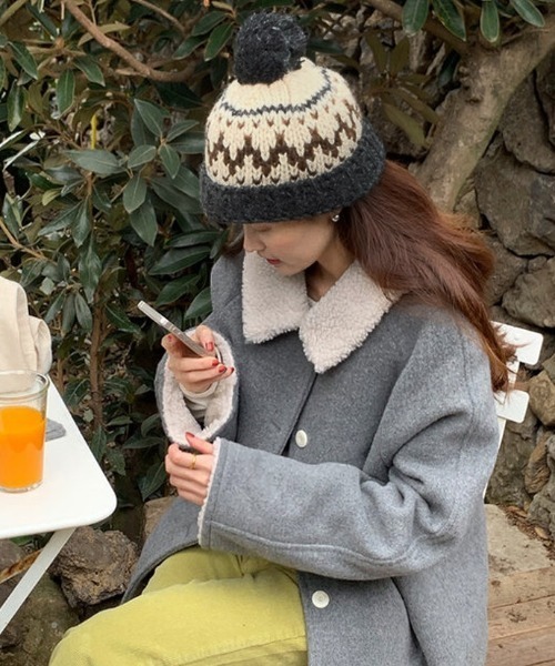 Vipoa（ヴィポア）の「NORDIC RETRO WOOL KNIT CAP（ニットキャップ/ビーニー・レディース・ブラック系その他/ブラウン/ベージュ・FREE）」の22枚目の写真