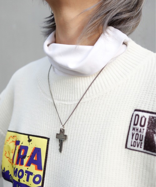 rovtski（ロフトスキー）の「パッチデザインニット（ニット/セーター・レディース・ブラック/ホワイト・FREE）」の15枚目の写真