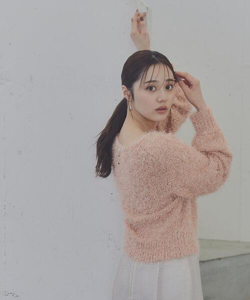 PROPORTION BODY DRESSING（プロポーションボディドレッシング）の「フェザーニット / 1214170103（ニット/セーター・レディース・グレー/ホワイト/ピンク・FREE）」の3枚目の写真