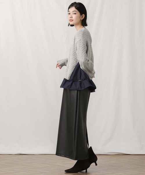 Gready Brilliant（グレディブリリアン）の「ラム混アラン柄裾フリル