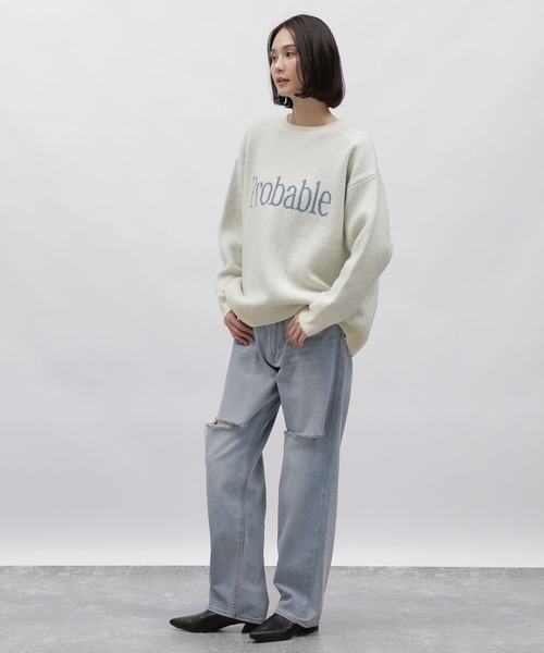 LAKOLE（ラコレ）の「7ゲージロゴジャガードニット / 995725（ニット/セーター・レディース・ライトグリーン/グレー/アイボリー・SMALL/MEDIUM）」の7枚目の写真