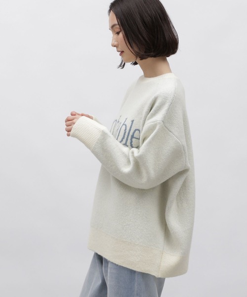 LAKOLE（ラコレ）の「7ゲージロゴジャガードニット / 995725（ニット/セーター・レディース・ライトグリーン/グレー/アイボリー・SMALL/MEDIUM）」の11枚目の写真