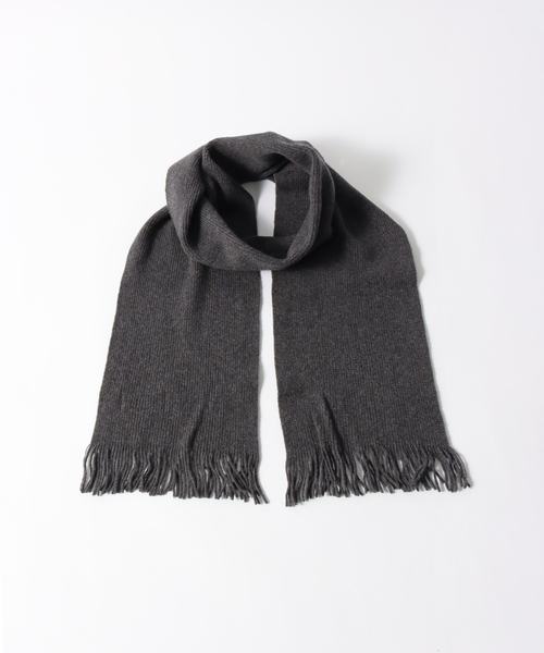 ROBERT MACKIE(ロバートマッキー)の「【ROBERT MACKIE / ロバートマッキー】 Warp Muffler(マフラー・メンズ・チャコールグレー/オレンジ/モスグリーン・FREE)」の1枚目の写真