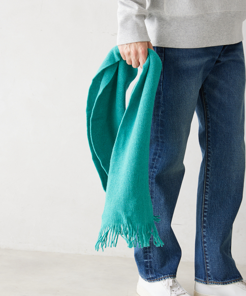 ROBERT MACKIE(ロバートマッキー)の「【ROBERT MACKIE / ロバートマッキー】 Warp Muffler(マフラー・メンズ・チャコールグレー/オレンジ/モスグリーン・FREE)」の6枚目の写真