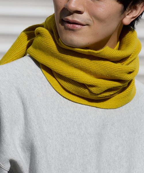 ROBERT MACKIE(ロバートマッキー)の「【ROBERT MACKIE / ロバートマッキー】 Warp Muffler(マフラー・メンズ・チャコールグレー/オレンジ/モスグリーン・FREE)」の9枚目の写真