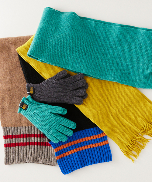 ROBERT MACKIE(ロバートマッキー)の「【ROBERT MACKIE / ロバートマッキー】 Warp Muffler(マフラー・メンズ・チャコールグレー/オレンジ/モスグリーン・FREE)」の12枚目の写真