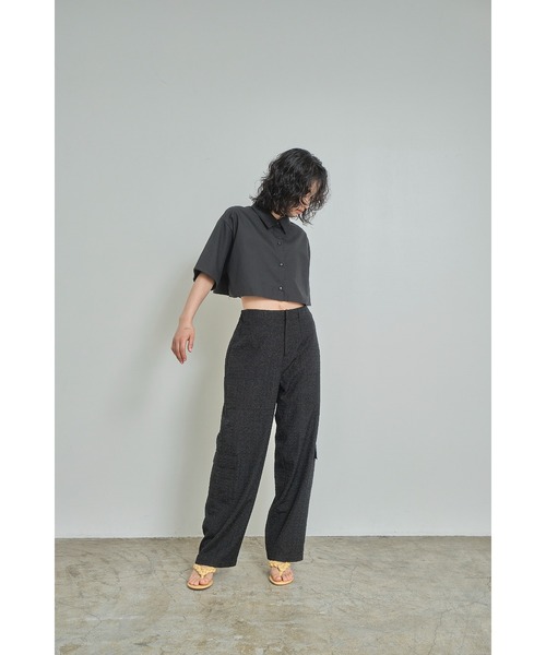 abor o-t-l(アボアオーティーエル)の「クロップド丈ハーフスリーブシャツ(シャツ/ブラウス・レディース・オフホワイト/ブラック/グレー・FREE)」の13枚目の写真