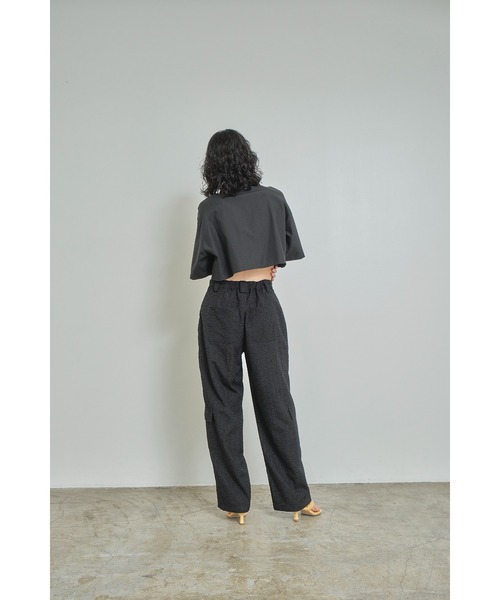 abor o-t-l(アボアオーティーエル)の「クロップド丈ハーフスリーブシャツ(シャツ/ブラウス・レディース・オフホワイト/ブラック/グレー・FREE)」の14枚目の写真