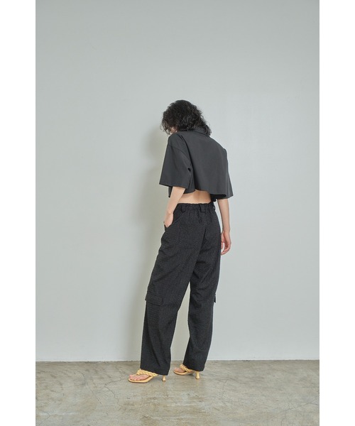abor o-t-l(アボアオーティーエル)の「クロップド丈ハーフスリーブシャツ(シャツ/ブラウス・レディース・オフホワイト/ブラック/グレー・FREE)」の15枚目の写真