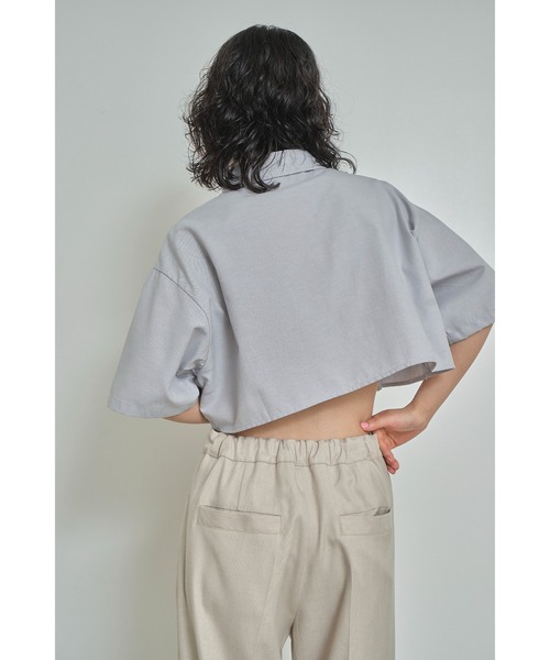 abor o-t-l(アボアオーティーエル)の「クロップド丈ハーフスリーブシャツ(シャツ/ブラウス・レディース・オフホワイト/ブラック/グレー・FREE)」の20枚目の写真