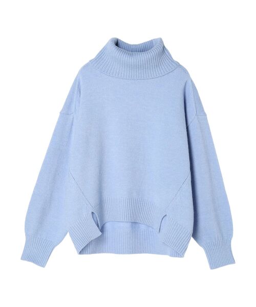 YECCA VECCA(イェッカヴェッカ)の「裾スリットタートルニット(ニット/セーター・レディース・チャコールグレー/オフホワイト/サックスブルー・FREE)」の4枚目の写真