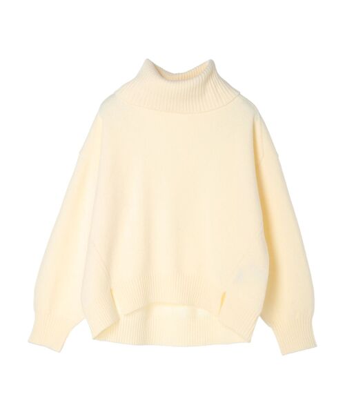 YECCA VECCA(イェッカヴェッカ)の「裾スリットタートルニット(ニット/セーター・レディース・チャコールグレー/オフホワイト/サックスブルー・FREE)」の11枚目の写真