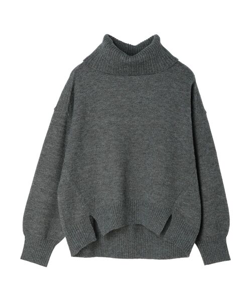 YECCA VECCA(イェッカヴェッカ)の「裾スリットタートルニット(ニット/セーター・レディース・チャコールグレー/オフホワイト/サックスブルー・FREE)」の12枚目の写真