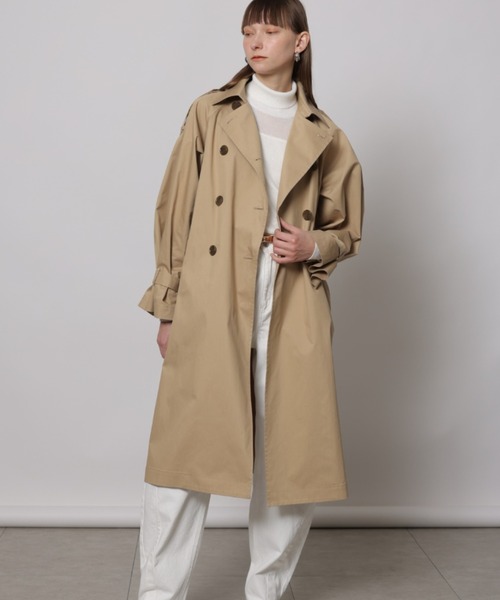 CADUNE（カデュネ）の「チュールラッフル付ロングトレンチコート