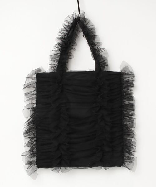 Casselini（キャセリーニ）の「【Casselini】チュールシャーリングトート 242-110517（トートバッグ・レディース・グリーン/アイボリー/ブラック/レッド/ブルー/ライトパープル/ライトベージュ・FREE）」の3枚目の写真