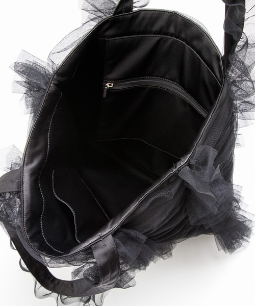 Casselini（キャセリーニ）の「【Casselini】チュールシャーリングトート 242-110517（トートバッグ・レディース・グリーン/アイボリー/ブラック/レッド/ブルー/ライトパープル/ライトベージュ・FREE）」の8枚目の写真