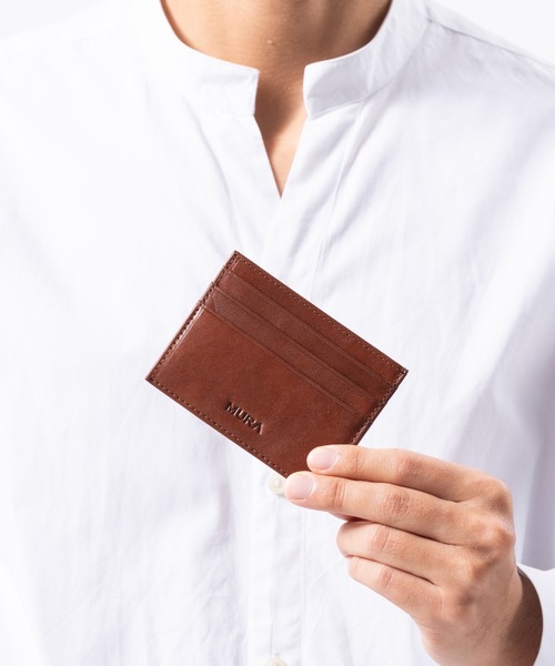 MURA（ムラ）の「牛本革 コンパクト 薄型 ミニ お札入れ カードケース（カードケース・メンズ・ブラウン/ダークブラウン・FREE）」の8枚目の写真