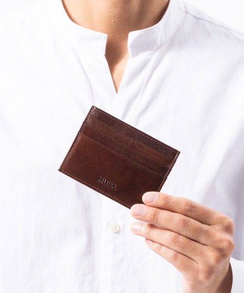 MURA（ムラ）の「牛本革 コンパクト 薄型 ミニ お札入れ カードケース（カードケース・メンズ・ブラウン/ダークブラウン・FREE）」の10枚目の写真
