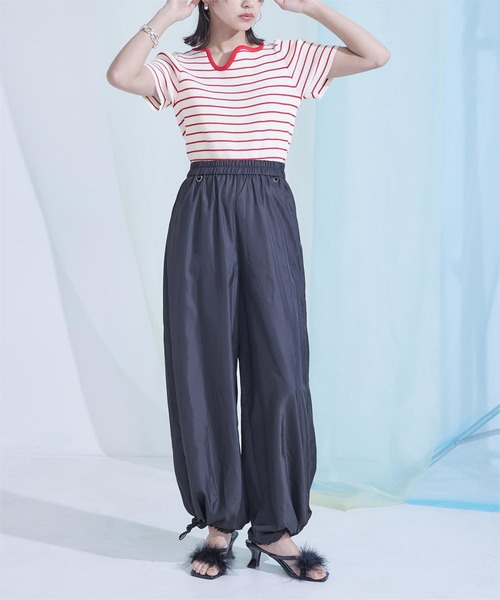 miette(ミエット)の「ウェーブネックラインボーダー半袖トップス(Tシャツ/カットソー・レディース・ホワイト系その他/ホワイト系その他2/ブラック系その他・FREE)」の7枚目の写真