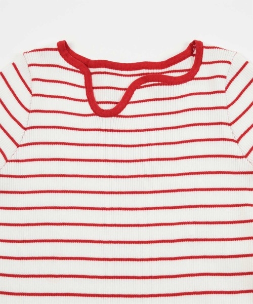miette(ミエット)の「ウェーブネックラインボーダー半袖トップス(Tシャツ/カットソー・レディース・ホワイト系その他/ホワイト系その他2/ブラック系その他・FREE)」の15枚目の写真