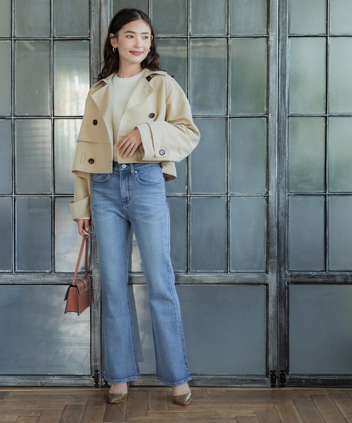 coca（coca）（コカ）の「ショート丈トレンチコート（トレンチコート・レディース・アイボリー/ベージュ・L/M）」の11枚目の写真