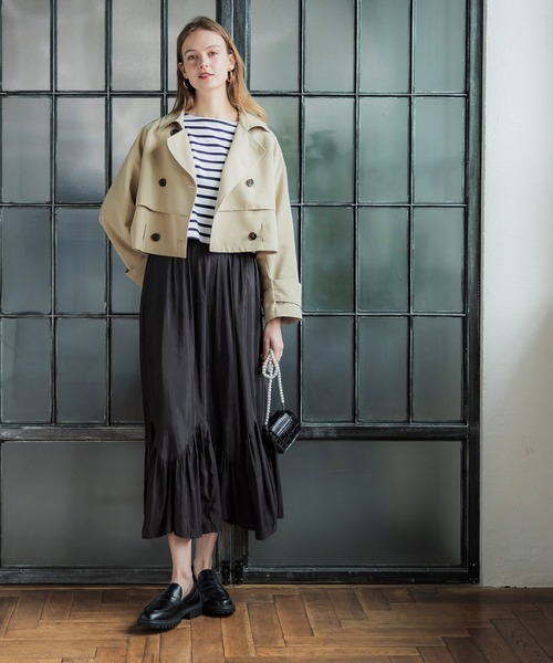 coca（coca）（コカ）の「ショート丈トレンチコート（トレンチコート・レディース・アイボリー/ベージュ・L/M）」の10枚目の写真