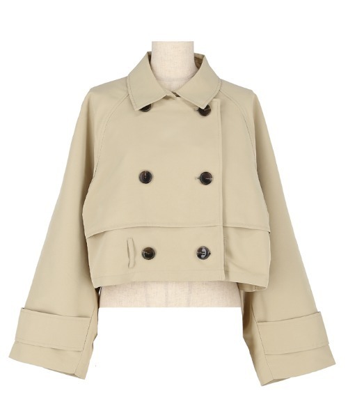 coca（coca）（コカ）の「ショート丈トレンチコート（トレンチコート・レディース・アイボリー/ベージュ・L/M）」の14枚目の写真