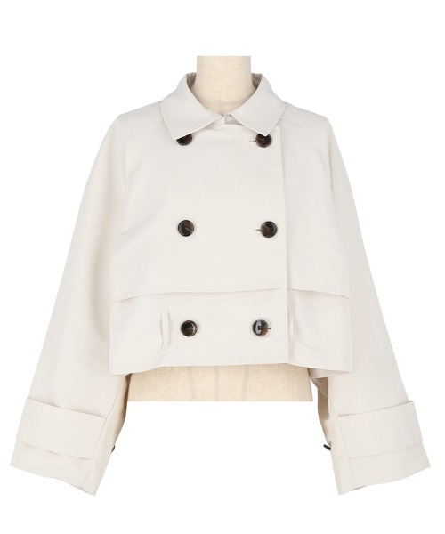 coca（coca）（コカ）の「ショート丈トレンチコート（トレンチコート・レディース・アイボリー/ベージュ・L/M）」の15枚目の写真