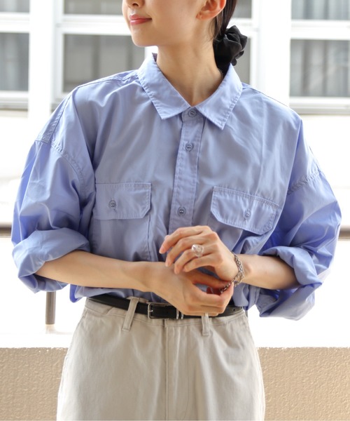 ORCIVAL(オーシバル)の「ORCIVAL/オーシバル シーピーオーシャツ C.P.O SHIRT OR-B0277 HTB(シャツ/ブラウス・レディース・サックスブルー/ベージュ・1)」の2枚目の写真
