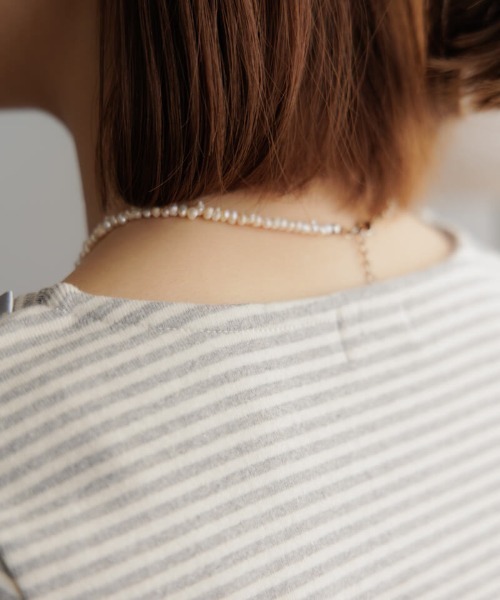 flower(フラワー)の「リボンボーダートップ(Tシャツ/カットソー・レディース・ブラック/グレー・FREE)」の12枚目の写真