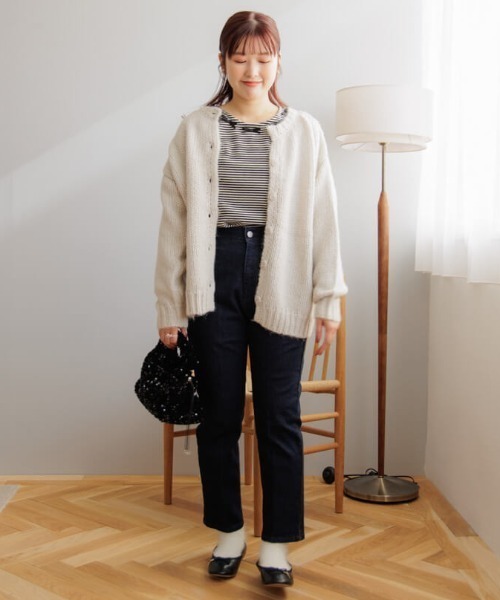 flower(フラワー)の「リボンボーダートップ(Tシャツ/カットソー・レディース・ブラック/グレー・FREE)」の16枚目の写真