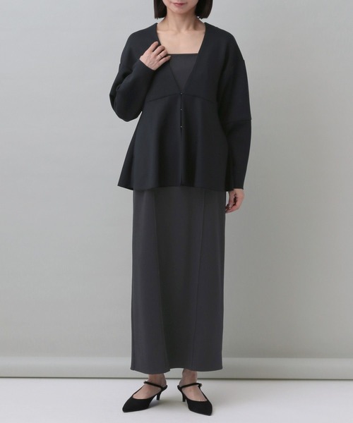 【e/rm】ペプラムカーディガンセットドレスワンピース（ワンピース）｜e/rm（イーアールエム）