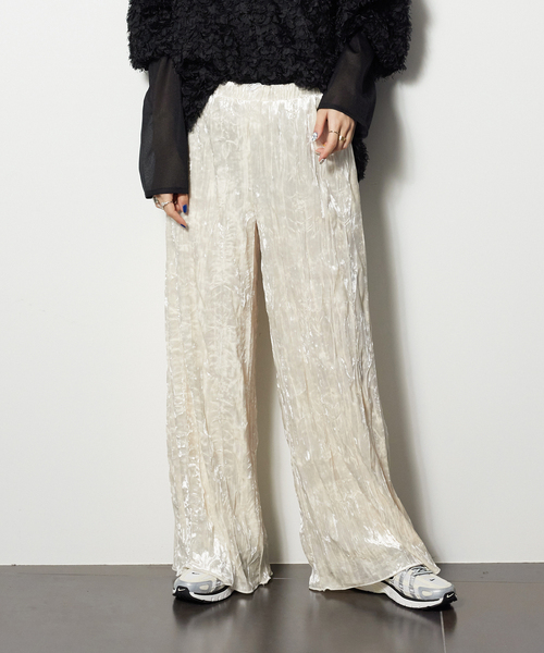 CITYSHOP(シティーショップ)の「CRASH VELVET パンツ(その他パンツ・レディース・パープル/ホワイト・38/36)」の2枚目の写真