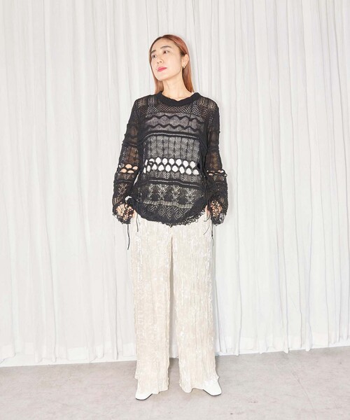 CITYSHOP(シティーショップ)の「CRASH VELVET パンツ(その他パンツ・レディース・パープル/ホワイト・38/36)」の4枚目の写真