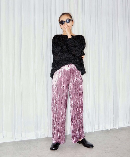 CITYSHOP(シティーショップ)の「CRASH VELVET パンツ(その他パンツ・レディース・パープル/ホワイト・38/36)」の5枚目の写真