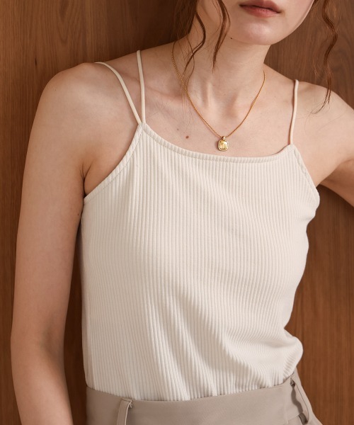 Bab（バブ）の「パット付きアシメキャミソール（キャミソール・レディース・ブラック/アイボリー/ベージュ/ライトグレー・FREE）」の5枚目の写真