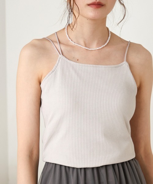 Bab（バブ）の「パット付きアシメキャミソール（キャミソール・レディース・ブラック/アイボリー/ベージュ/ライトグレー・FREE）」の12枚目の写真