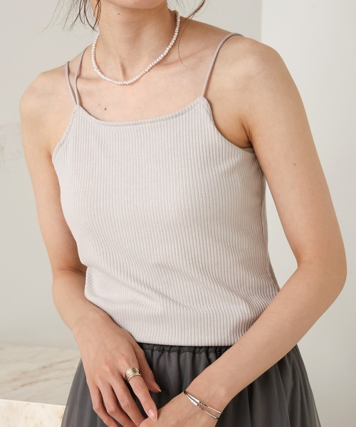 Bab（バブ）の「パット付きアシメキャミソール（キャミソール・レディース・ブラック/アイボリー/ベージュ/ライトグレー・FREE）」の15枚目の写真