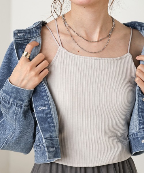 Bab（バブ）の「パット付きアシメキャミソール（キャミソール・レディース・ブラック/アイボリー/ベージュ/ライトグレー・FREE）」の18枚目の写真