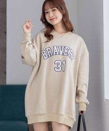 clear | ワッペンロゴVネックオーバースウェットワンピース≪2024SS新作≫(スウェット)