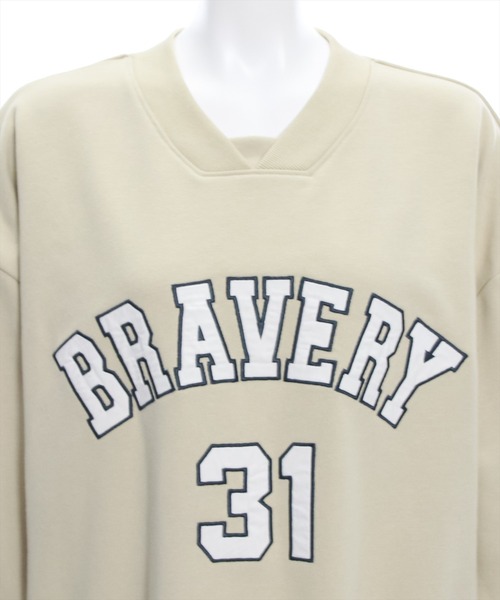 clear（クリア）の「ワッペンロゴVネックオーバースウェットワンピース≪2024SS新作≫（スウェット・レディース・杢グレー/ベージュ・F）」の5枚目の写真