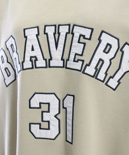 clear（クリア）の「ワッペンロゴVネックオーバースウェットワンピース≪2024SS新作≫（スウェット・レディース・杢グレー/ベージュ・F）」の6枚目の写真