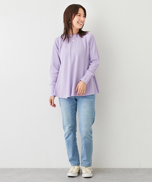 petit main LIEN（プティマインリアン）の「【リンク】ウォッシュ加工デニム(レディース)（その他パンツ・レディース・ブルー/サックスブルー・S/M）」の3枚目の写真