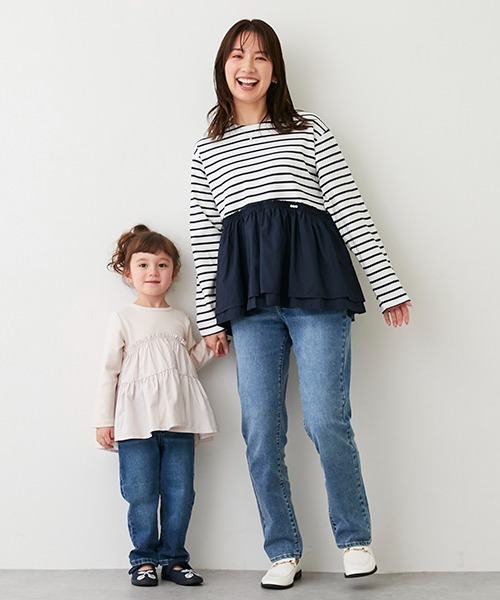 petit main LIEN（プティマインリアン）の「【リンク】ウォッシュ加工デニム(レディース)（その他パンツ・レディース・ブルー/サックスブルー・S/M）」の8枚目の写真