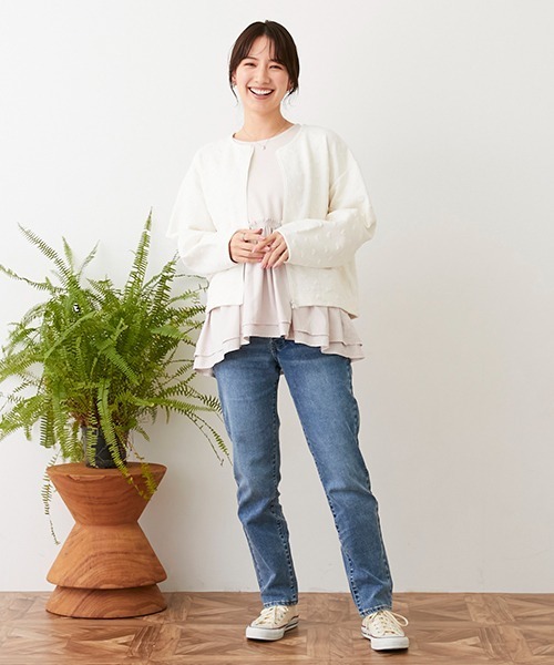 petit main LIEN（プティマインリアン）の「【リンク】ウォッシュ加工デニム(レディース)（その他パンツ・レディース・ブルー/サックスブルー・S/M）」の9枚目の写真