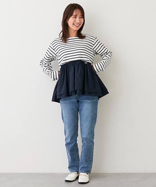 petit main LIEN（プティマインリアン）の「【リンク】ウォッシュ加工デニム(レディース)（その他パンツ・レディース・ブルー/サックスブルー・S/M）」の21枚目の写真