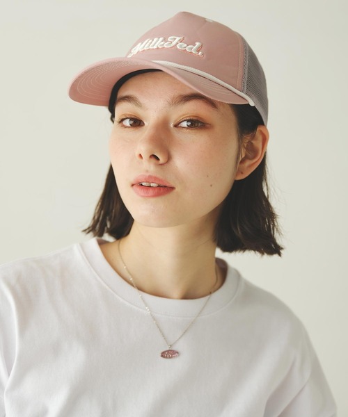 MILKFED.（ミルクフェド）の「CURSIVE LOGO MESH CAP（キャップ・レディース・ブラック/ライトピンク/ブルー・ONE SIZE）」の8枚目の写真
