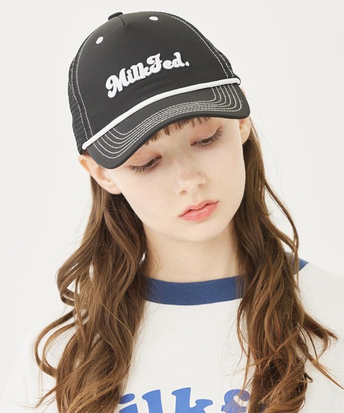 MILKFED.（ミルクフェド）の「CURSIVE LOGO MESH CAP（キャップ・レディース・ブラック/ライトピンク/ブルー・ONE SIZE）」の22枚目の写真