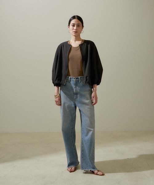 セール】【WEB限定】フォルムスリーブシアーブルゾン/24SS【洗える 